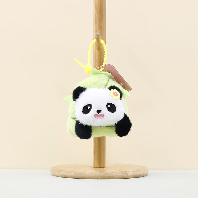 Charming Panda Keychain Plush Toy Fluffy Soft Stuffed Doll For Handbags