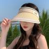 Женская летняя соломенная шляпа с широкими полями и солнцезащитным козырьком, эластичная резинка, легкая бумажная плетеная дорожная кепка