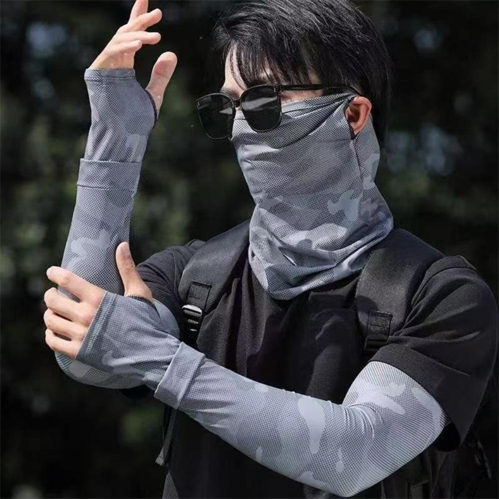 Breathable Men's Sunscreen Sleeves Camouflage Fishing Sleeves Fashion Neck Gaiter Sports