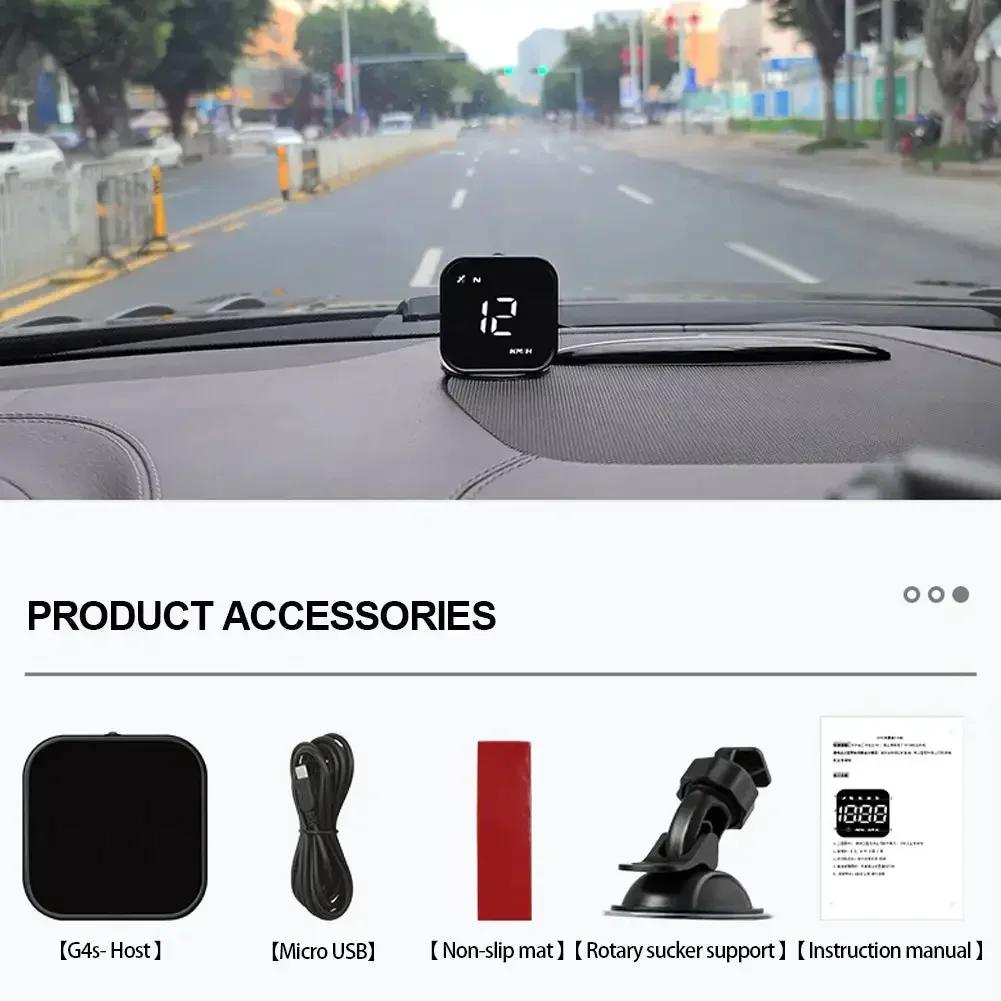 Мини 2,5-дюймовый светодиодный HUD-дисплей для автомобиля, сигнализация превышения скорости G4S с питанием от USB и GPS-компасом, спидометром, напоминанием об усталости вождения