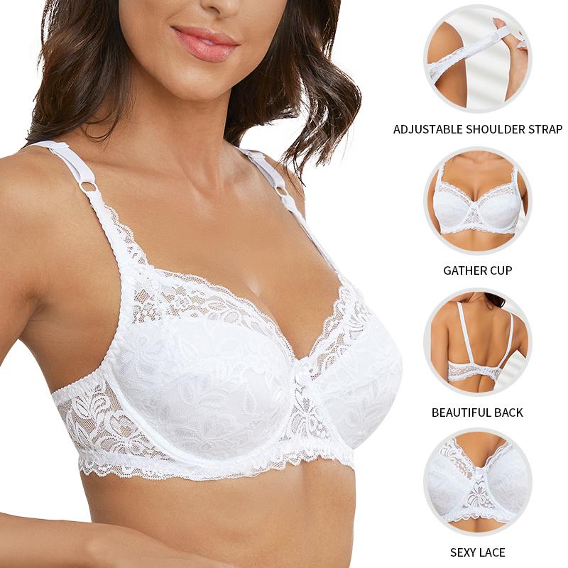 Flarixa Кружевной бюстгальтер с чашкой компакт-диска больших размеров, сексуальное женское нижнее белье с эффектом пуш-ап, топ без косточек, женское нижнее белье