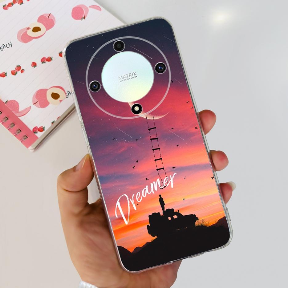 For Honor X9b 5G Case ALI-NX1 Cute Cat Butterfly Painted Cover Soft Silicone Phone Cases For Honor X9b X 9b HonorX9b Soft Fundas