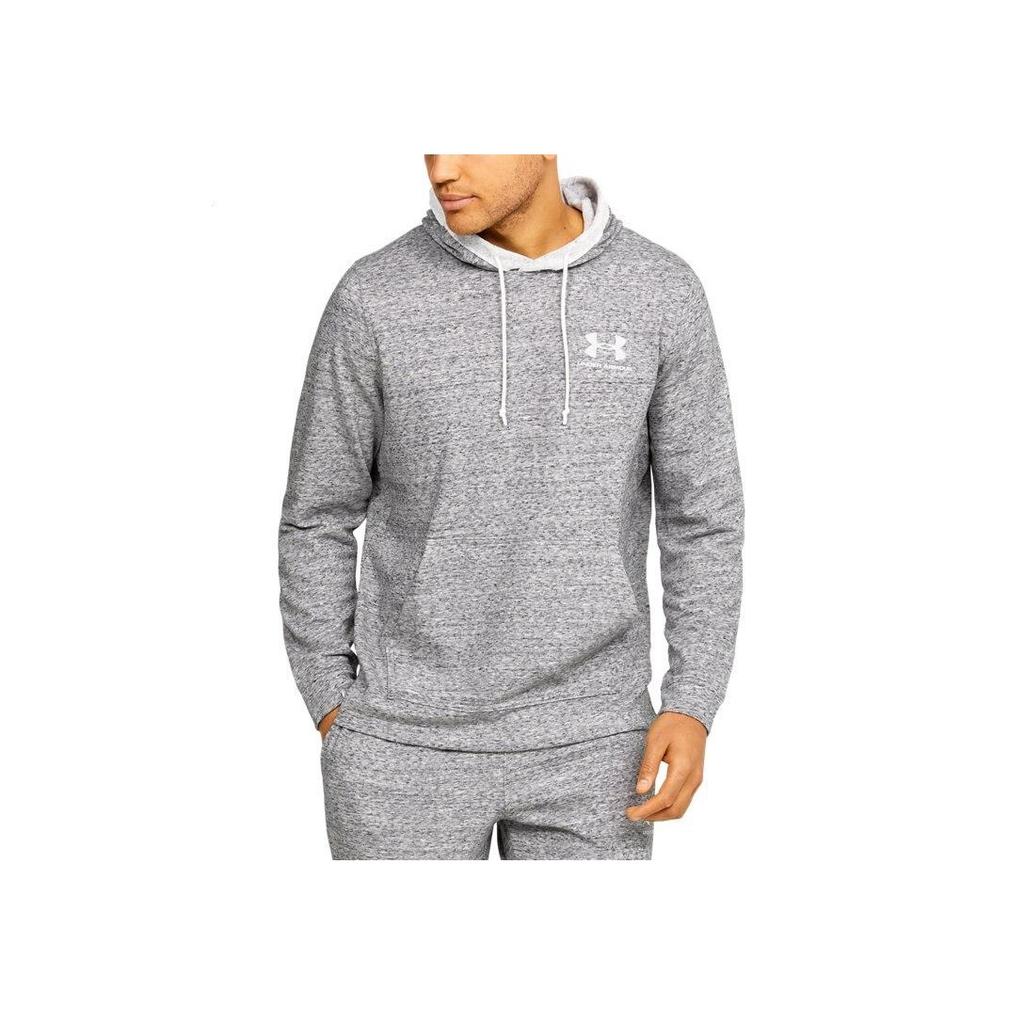 Under Armour Толстовка Crosswind с карманом-кенгуру Мужская толстовка серо-белая 1329291-112