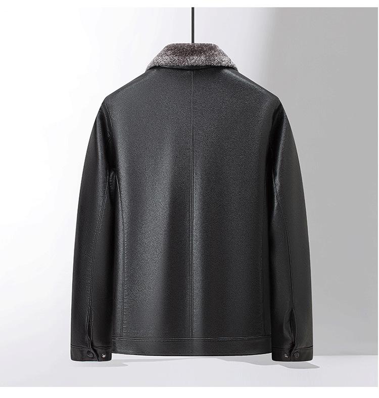 Мужская куртка из натуральной овчины - Теплая, утолщенная, стильная верхняя одежда для мужчин среднего и пожилого возраста
