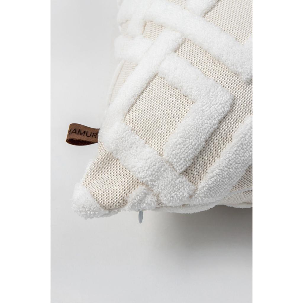 Bohemian Special Design Punch Pattern Decorative Throw Pillow Cover Mila Ecru