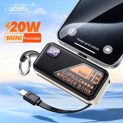 QOOVI Мини Powerbank 5000 мАч PD 20 Вт портативное зарядное устройство быстрая зарядка для iPhone 15/14 Pro Samsung Xiaomi внешний аккумулятор Powerbank