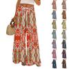 Women's Printed Wide Leg Pants With Pockets High Waist Drawstring Loose Casual Pants