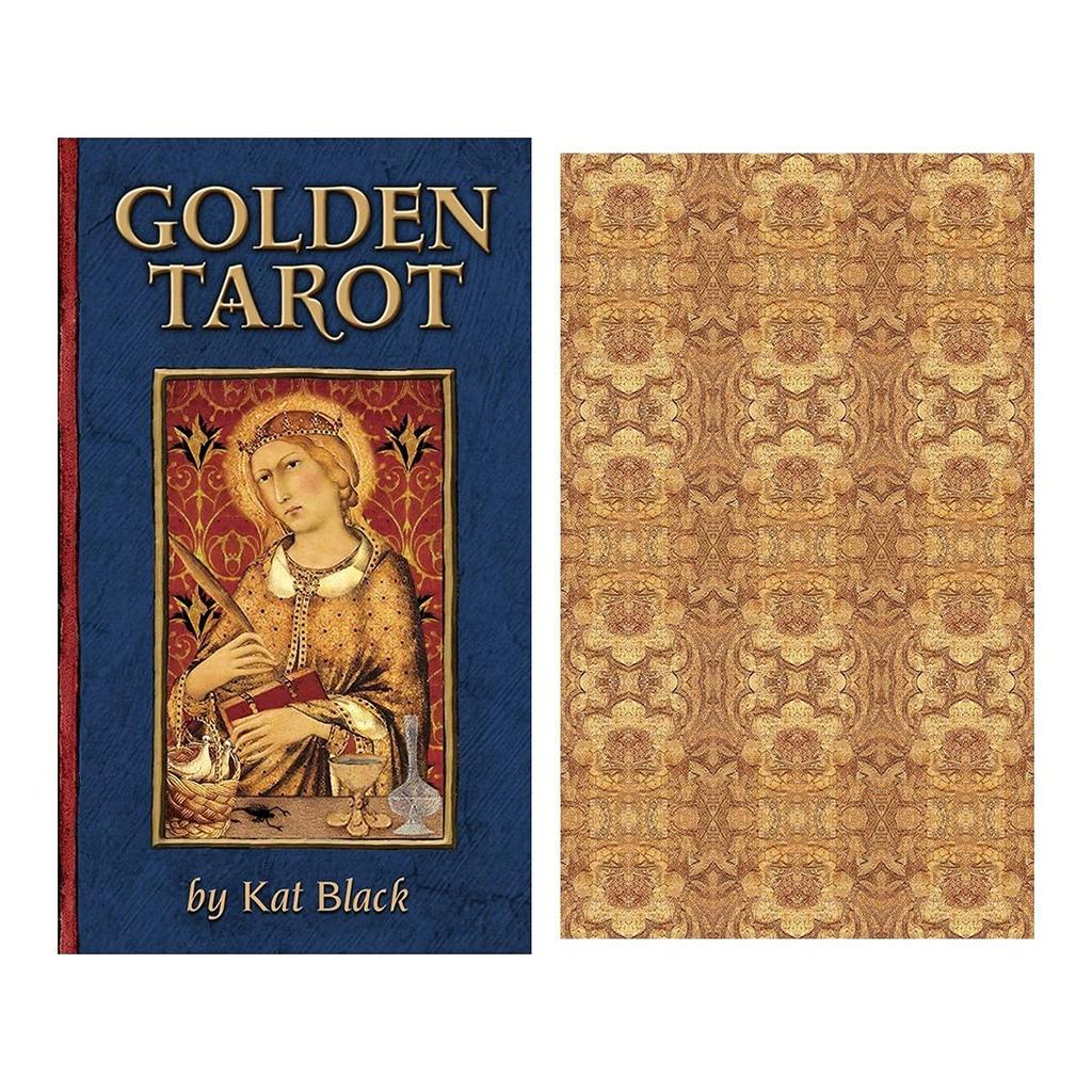 Kancharo 78-Card Tarot Card Set [Golden Tarot] Includes Japanese Tarot Card Instructions & Pouch (Authentic)