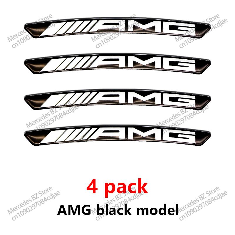OLV5 4pcs Aluminum Car Wheel Hub Badge Tire Rim Sticker Decor Accessorie For Mercedes Benz E C G M R S Class W204 W212 GLC AMG 4MATIC