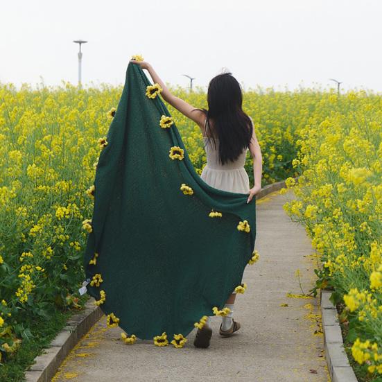 Вязаный крючком букет роз одеяло мягкое дышащее декоративное романтическое розовое цветочное вязаное одеяло