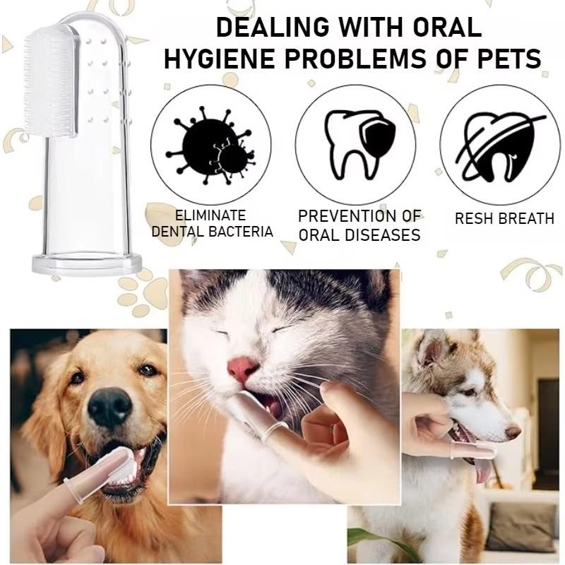 Чистка зубов для собак, супер мягкая зубная щетка на палец, прозрачный инструмент для чистки зубов у кошек, принадлежности для щенков, аксессуары