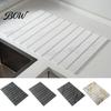 Fast Drying Kitchen Accessories Diatomaceous Dish Mat, Collapsible Absorbent Drain Pad, Large Capacity Rack Heat Resistant Multipurpose for Countertop