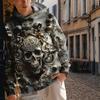 Осенняя новинка 3D Wealthy Skeleton Printed Men's Thin Hoodie Casual Comfortable 3D Digital Printing Hoodie Men