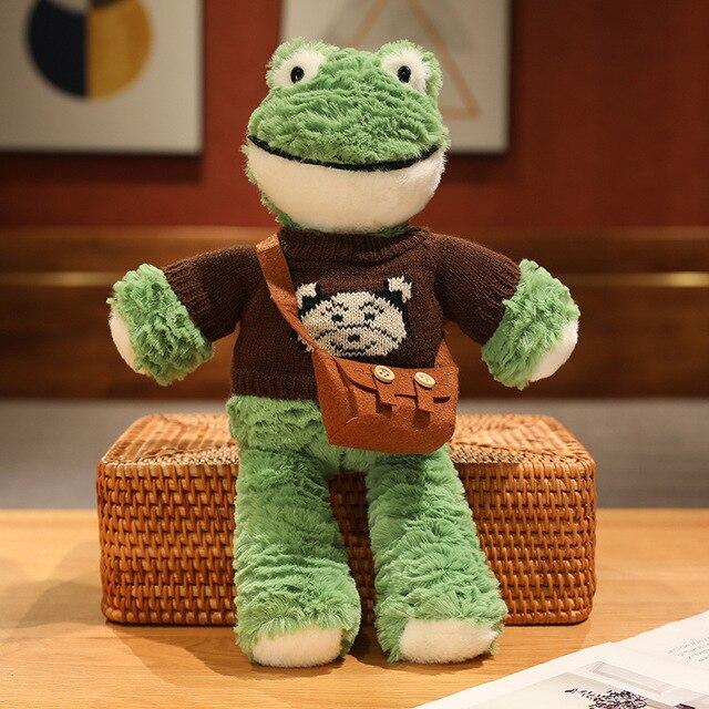 36 см кавайная плюшевая плюшевая лягушка с улыбкой, милая одежда, плюшевые куклы-лягушки, пушистая подушка с животными, детский рождественский подарок
