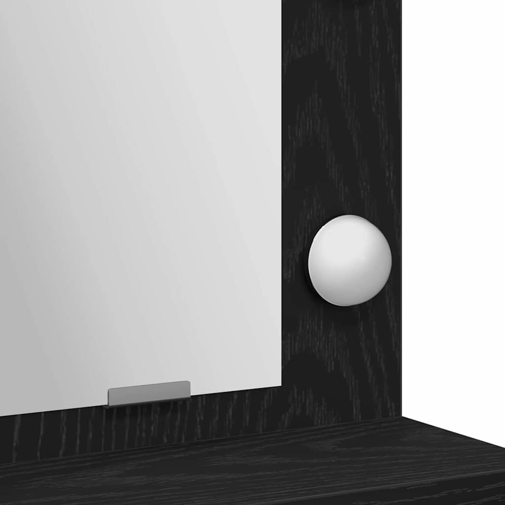 Makeup Table with Shelf Black Oak Effect 50 x 41 x 135 cm