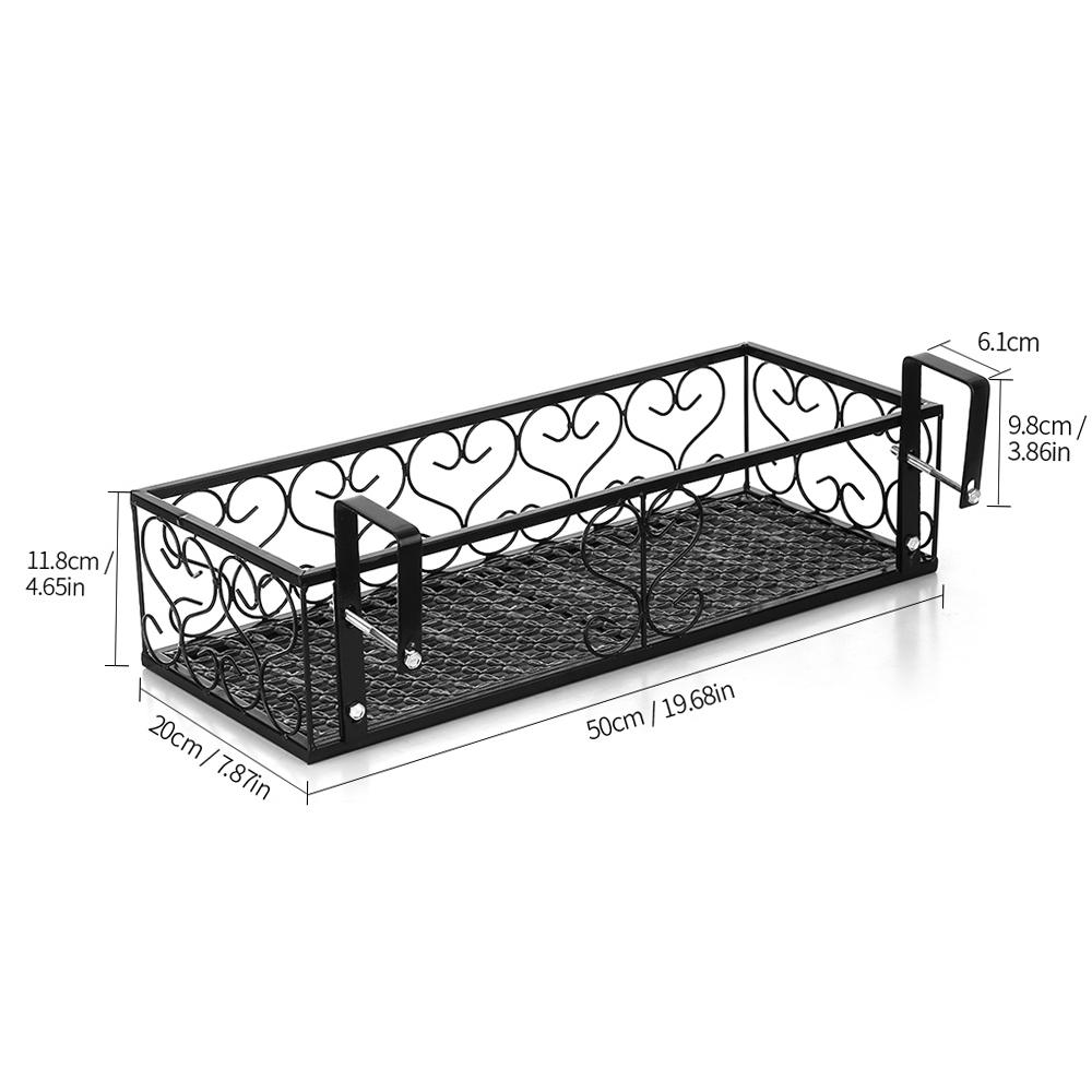 European balcony flower rack iron railing multi-layer hanging flower pot rack wall hanging green pineapple fleshy flower rack medium size l50cm