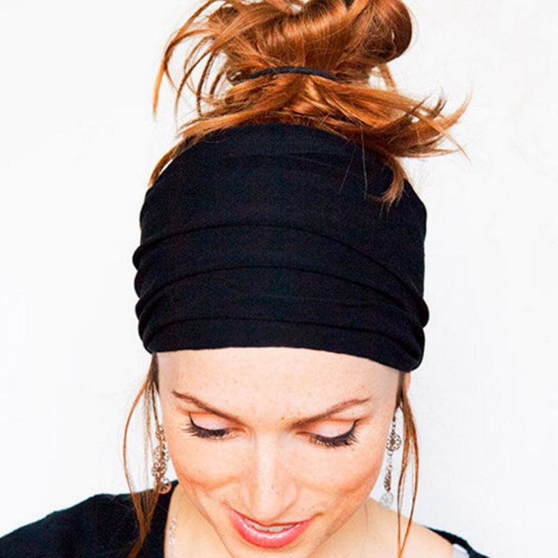 Good Soft Headband Turban Wide Casual Head Wrap Running Women 1pc Yoga Workout New Elastic Stretch Solid Color Hair Accessories Girl
