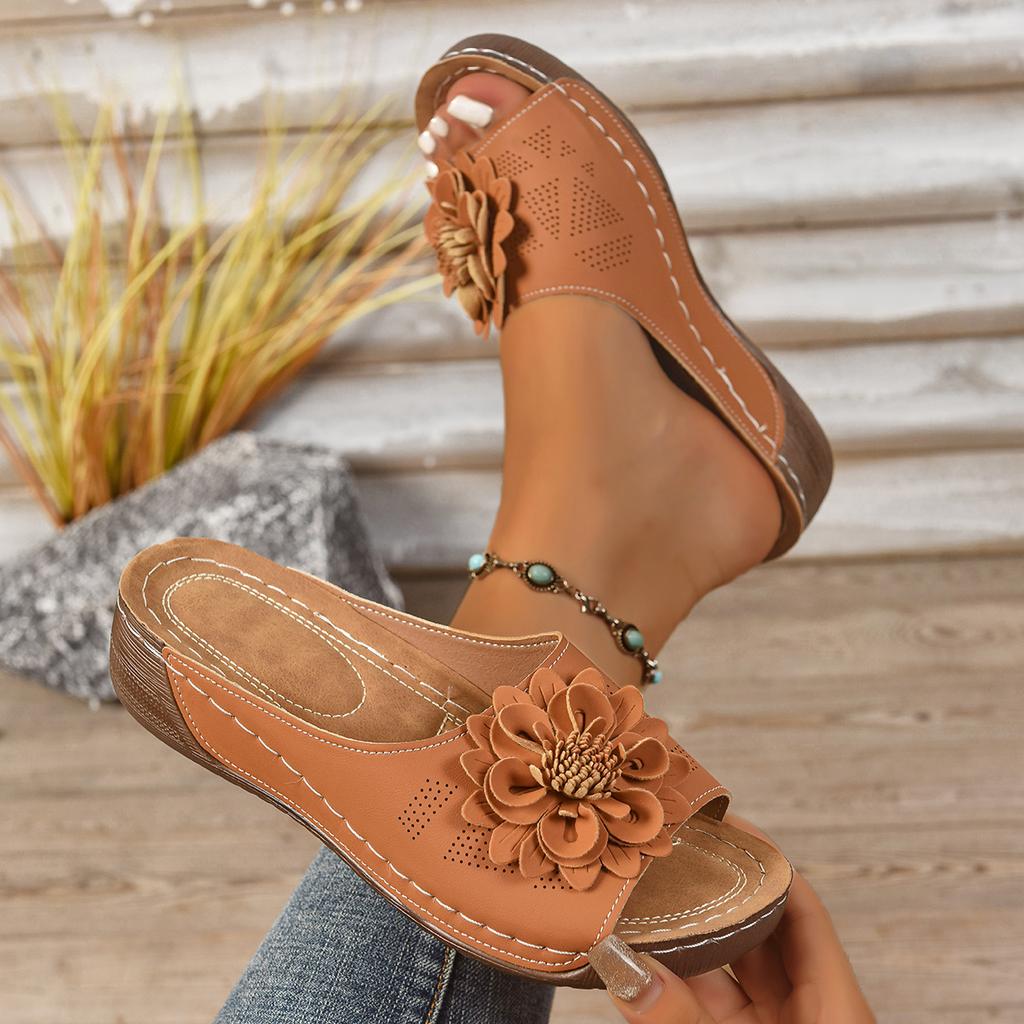 Модные женские тапочки Слипоны Противоскользящие Модные сандалии Элегантные тапочки на платформе Удобные повседневные туфли на танкетке Женские шлепанцы Женские