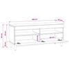 LED TV Cabinet ARNHEM 100 x 35 x 43 cm High Gloss White
