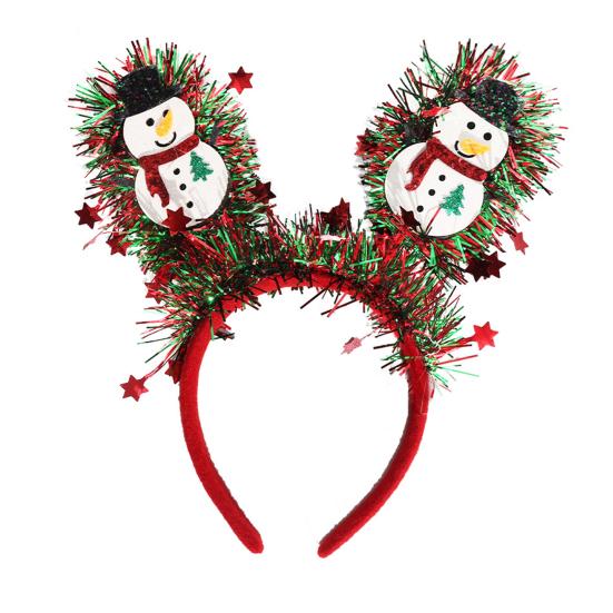 Рождественский ободок для волос для женщин, девочек, праздничный, с елкой/оленем/снеговиком/колокольчиком, аксессуар для волос с мишурой для рождественской вечеринки, сувенир