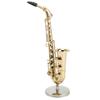 Mini Alto Saxophone Ornament Decoration Handmade Miniature Saxophone with Stand Tiny Alto Saxophone