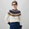 Kemengboka Women's Fair Isle Jacquard Cashmere Sweater
