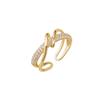 Trendy Simple Design Copper Ring For Women Featuring Dazzling Adjustable Geometric Shape