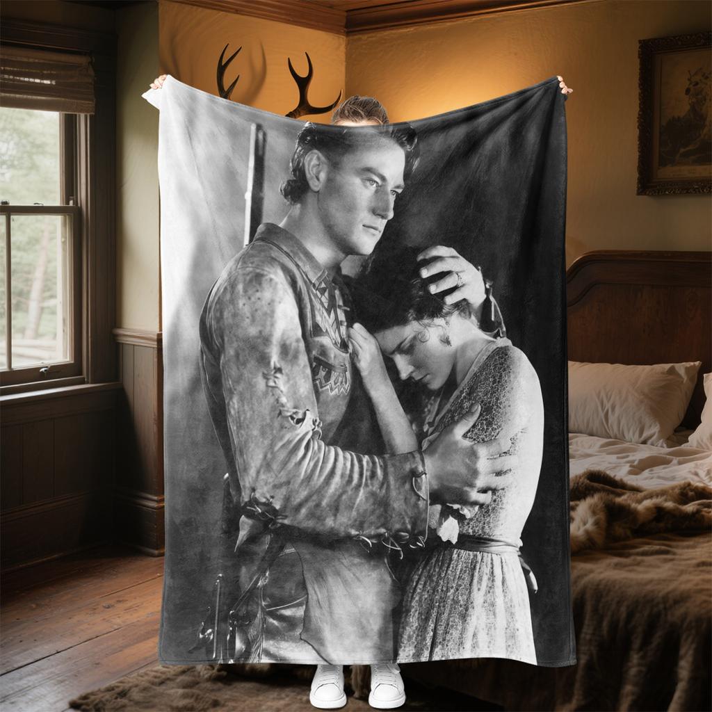 1pc John Wayne and the Western Cowgirl blanket, al season lightweigh Poster blanket home office outdoor nap multifunc Poster blanketional blanket