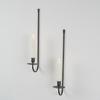 Black Metal Candle Sconces Set of 2 Wall Mounted Pillars Candle Holders Hanging Candlesticks Home Living Room Decors