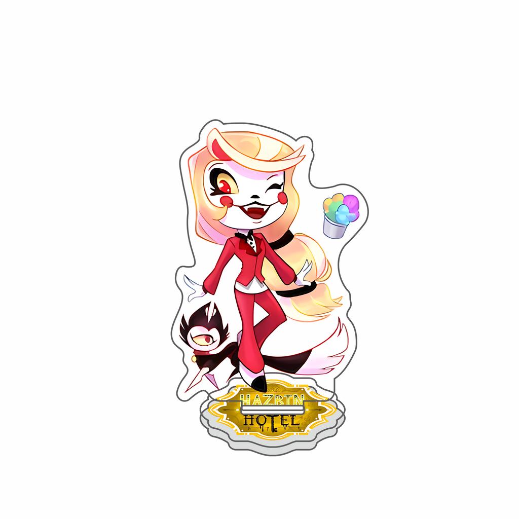 Аниме Фигурка Hazbin Hotel Чарли Морнингстар Вагги Аластор Акриловая подставка для фигурки Настольное украшение Фестивальный брелок