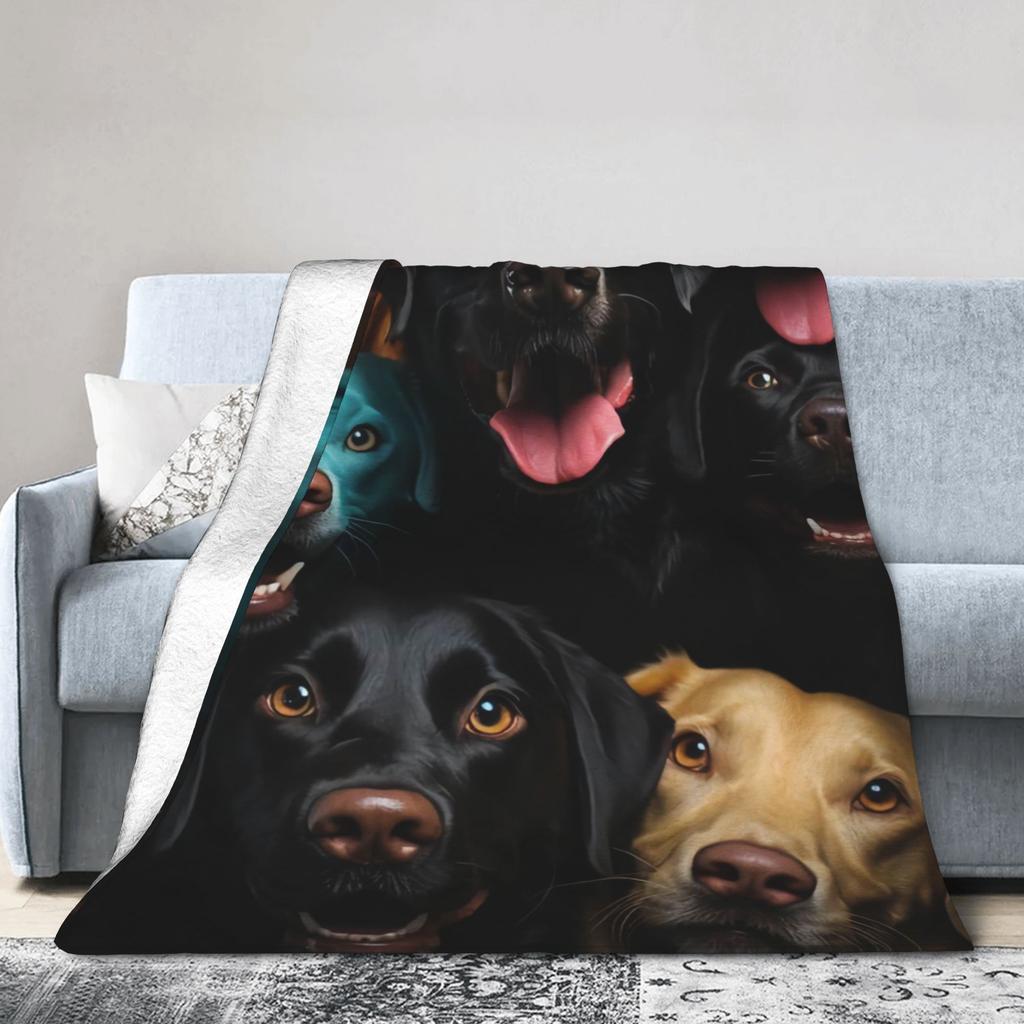 Funny Dog Selfie Flannel Blanket Winter Super Soft Throw Blanket for Girls Boys Outdoor Comfortable Bedspread Sofa Bed Cover