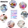 20pcs Holographic Flat Foil Bags Laser Mini Aluminum Zip Lock Plastic Bag Resealable Smell Proof Bags for Favor Food Storage Gift Package Supplies