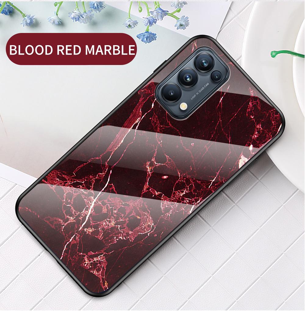 Чехол для OPPO Reno 4 2 3 4 5 ZF Lite Find 2 F11 Pro F7, чехол из мраморного закаленного стекла, задняя крышка
