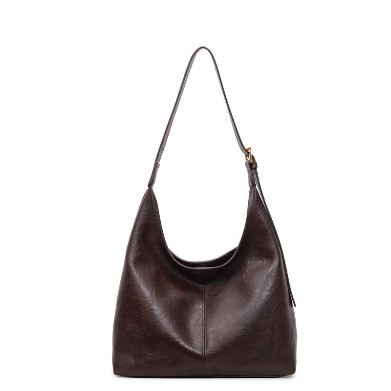 Винтажная сумка-коммутер большой вместимости, женская сумка на плечо из мягкой кожи, сумка-тоут под мышкой