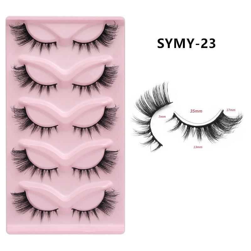 European and American Fox-Style Cat Eye Thick Synthetic False Eyelashes - 5 Pairs