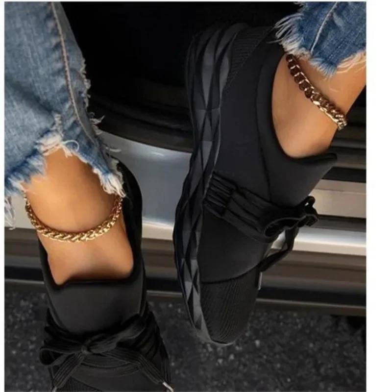 2024 женские летние кроссовки на шнуровке, женские прогулочные кроссовки с круглым носком, повседневная дышащая нескользящая спортивная обувь для спортзала для женщин