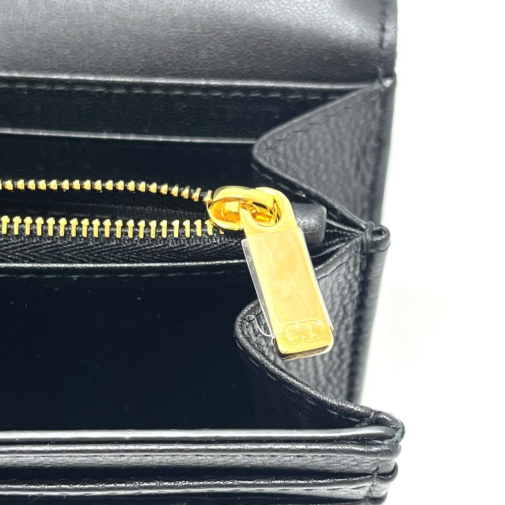 Dior S5039UWC Lady Christian Dior Cannage Caro Long Wallet Calfskin Black Unused