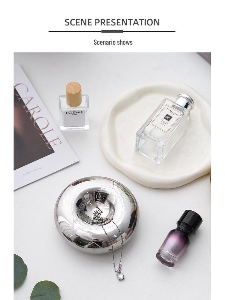 European Chubby Ceramic Tray: Elegant Jewelry Display Plate & Decorative Ornament