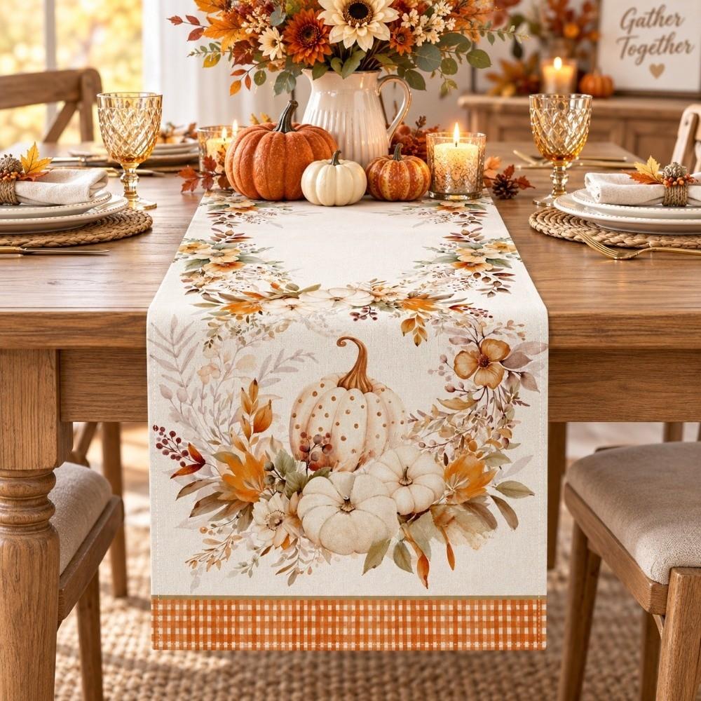 Maple Leaf Autumn Harvest Table Flag Flower Halloween Tablecloth Autumn Wedding