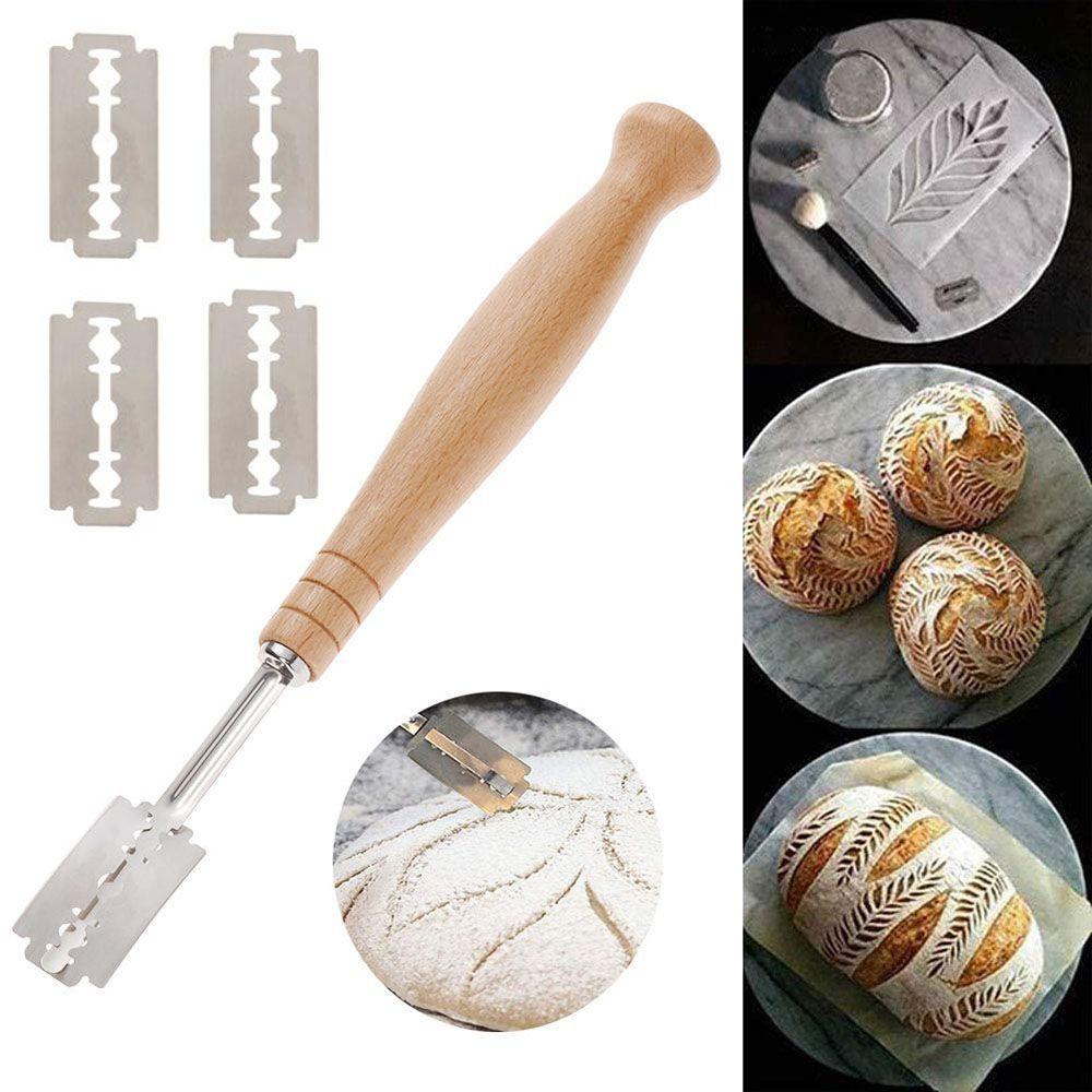Tool Razor Cutter French Bread Scorer Dough Scoring Tools with Leather Bag Bread Lame Cutter