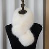 Женский двусторонний корейский шарф из искусственного лисьего меха - Толстый плюшевый зимний утеплитель для шеи