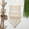 Hand Woven Storage Rack Book Magazine Pocket Bohemian Hanging Macrame Tapestry