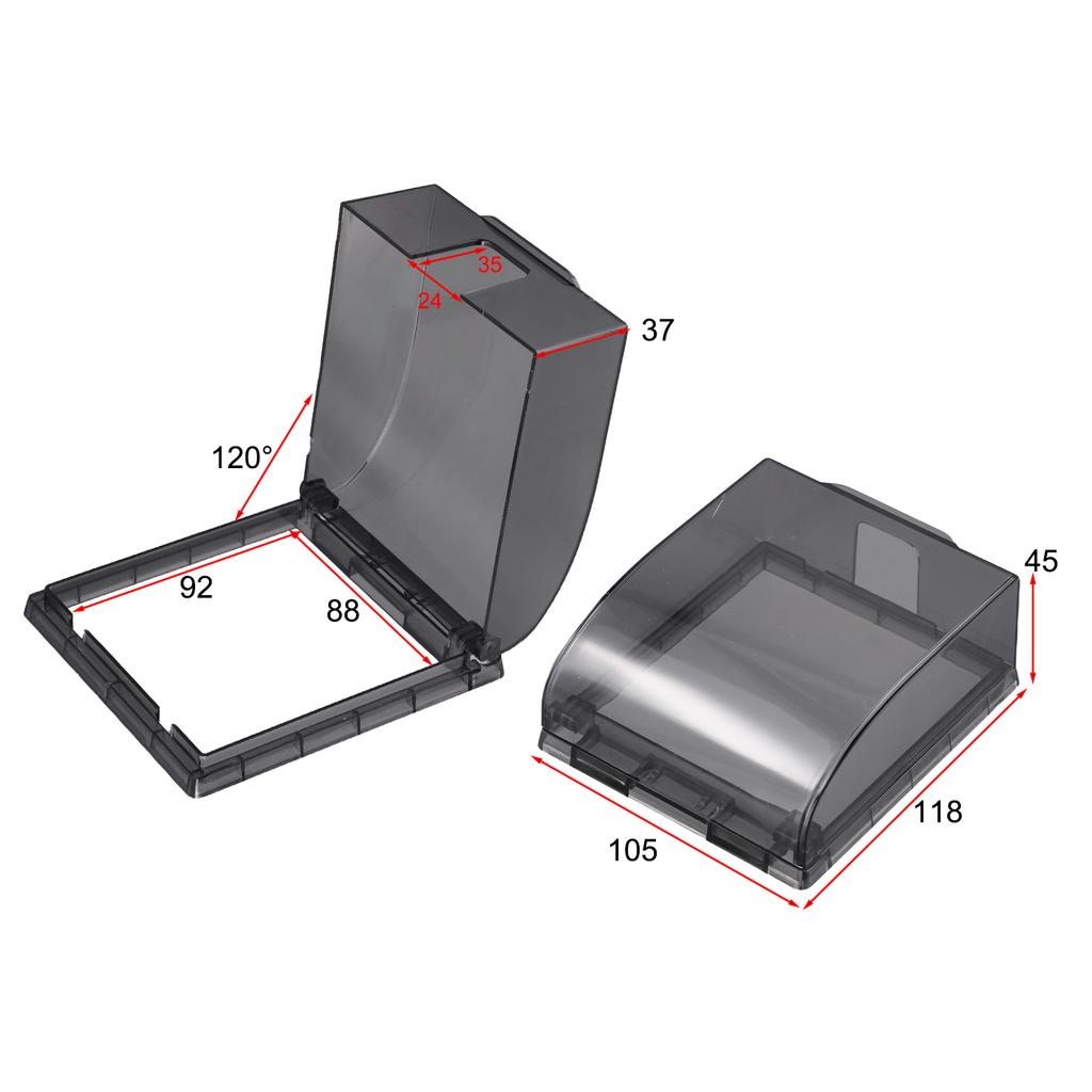 Home Safety 10.5 X 11.8 X 4.5 Cm Waterproof Wall Switch Long-term Use Strong Adhesion Vapour-proof ABS Material