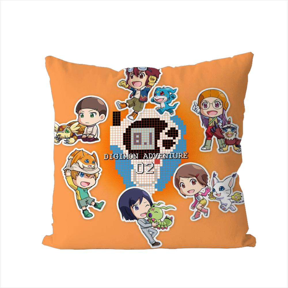 Чехол для подушки Digimon Adventure для автомобиля, дивана, декоративный для дома, двусторонний принт, плюшевая квадратная декоративная подушка, чехол