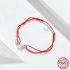 Оригинальный браслет из стерлингового серебра S925 Lucky Koi ручной работы DIY с платиновым покрытием модный браслет из красной веревки