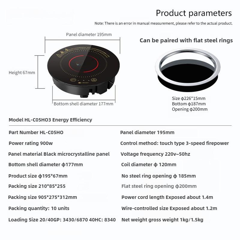 Small Hot Pot 900W Mini Electric Stove Embedded Single Pot Hotpot Touch Control Energy Saving Induction Cooker