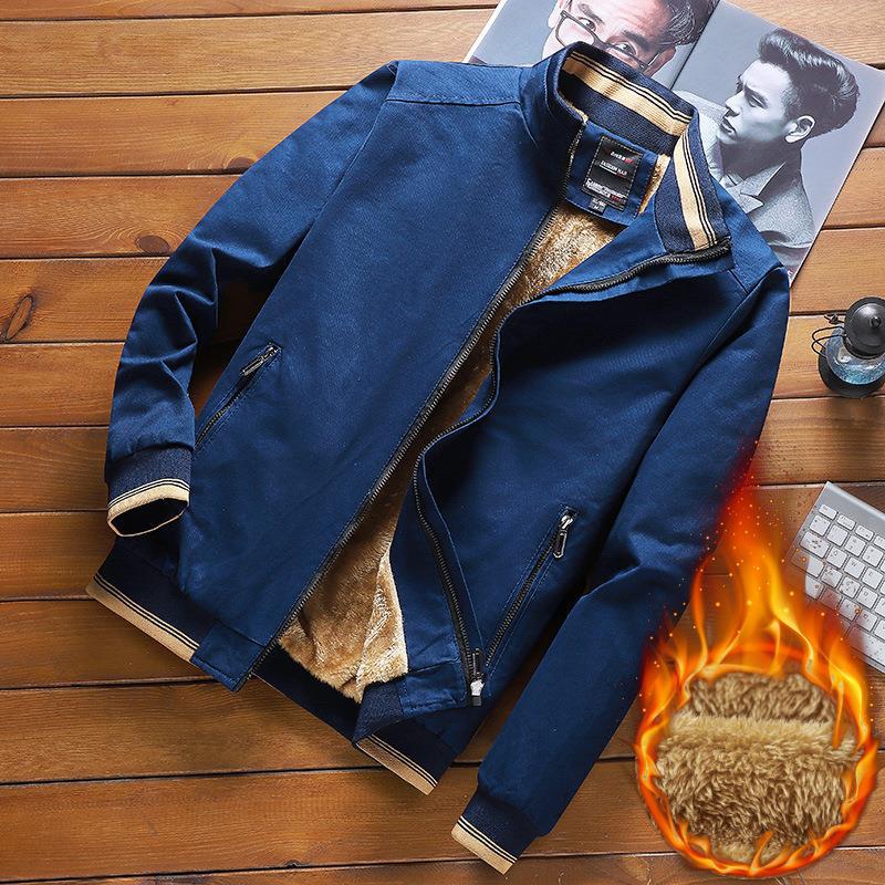 Мужская повседневная флисовая куртка зимняя одежда из стираного хлопка верхняя одежда весна и осень утолщенная куртка мужская одежда