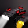 USB-перезаряжаемая велосипедная фара Водонепроницаемый фонарь для велоспорта Велосипедный звонок и Power Bank Передний свет для езды на велосипеде на открытом воздухе