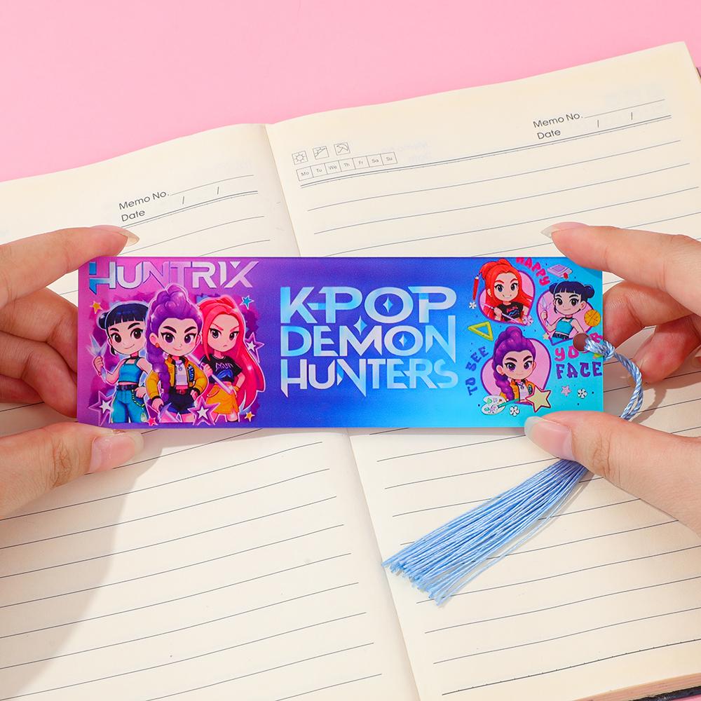 Закладки для книг Аниме Охотники на демонов K-Pop - Креативные знаки для страниц, Коллекционные предметы для фанатов, Маркеры для чтения для студентов, Литературные подарки