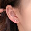 Серьги-пусеты из 18-каратного золота и стерлингового серебра S925 в виде улыбки с блестящей бриллиантовой дугой
